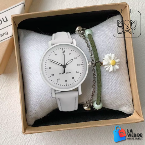 RELOJ CASUAL PARA MUJER + REGALO + CAJA