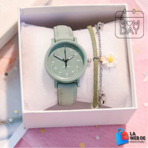 RELOJ CASUAL PARA MUJER + REGALO + CAJA