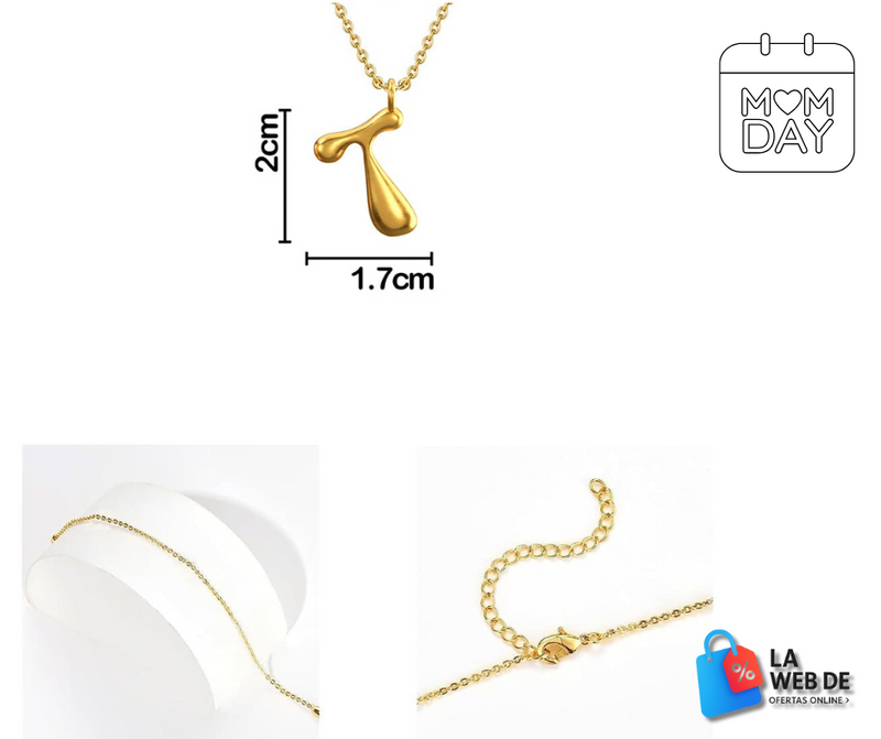 Cadena Con Dije Baño De Oro Collar