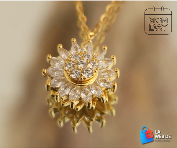 ✨ Collar Giratorio Girasol en Acero Inoxidable ✨🎁 Incluye caja de lujo